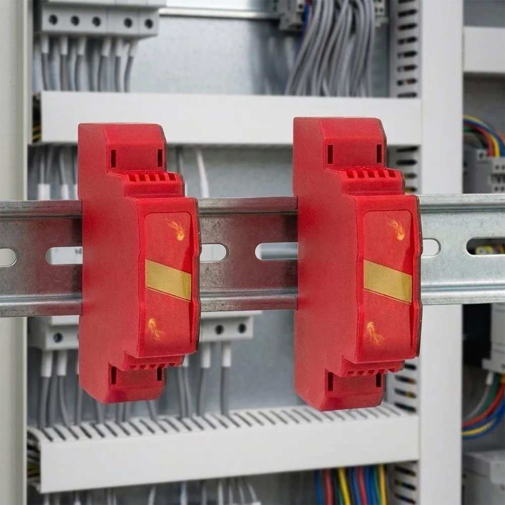 No for Power Fire Device DIN for rail Fire Suppressor 35mm DIN Rails Converter Plastic Construction Low Humidity Rated