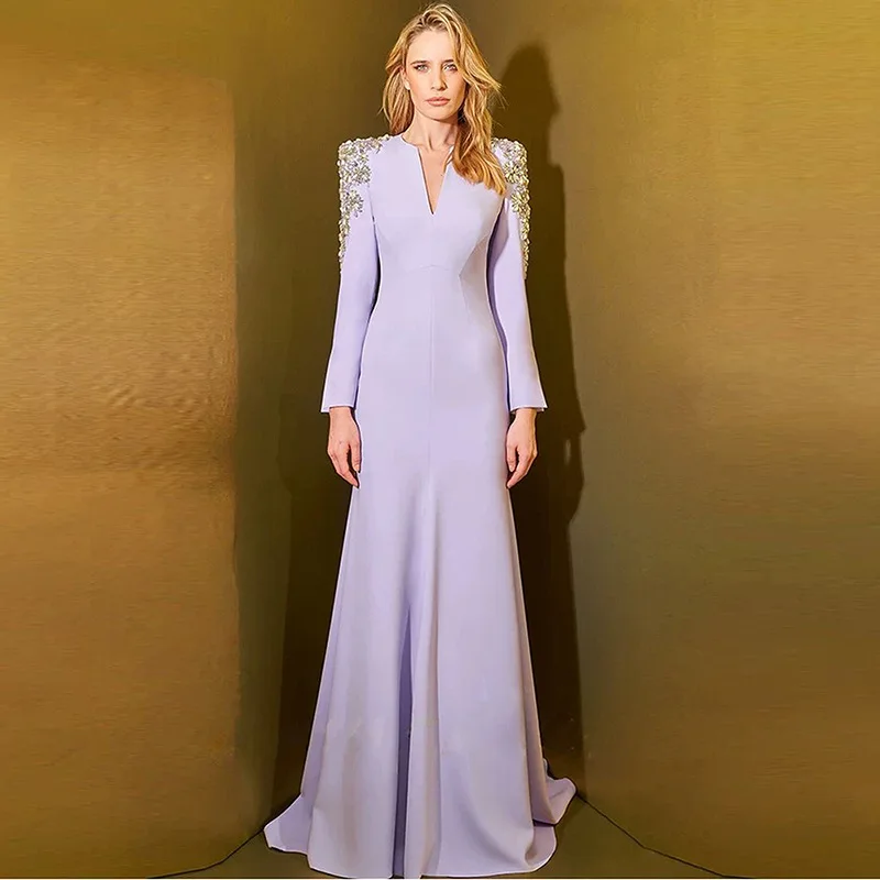 

Evening Dress 2026 Series Heavy Industry Beads Front Slit Small Trailing Dress