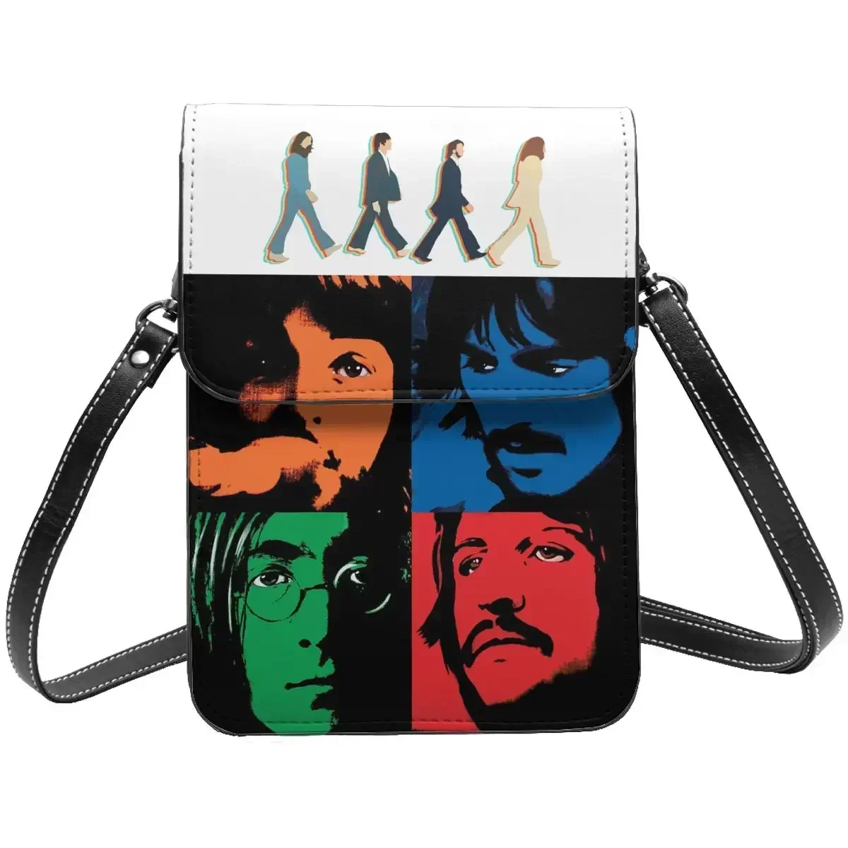 

Beatle Walking Road Small Phone Wallet Leather Business Card Box Street Women's Crossbody Bag Durable Fashion Phone Bag