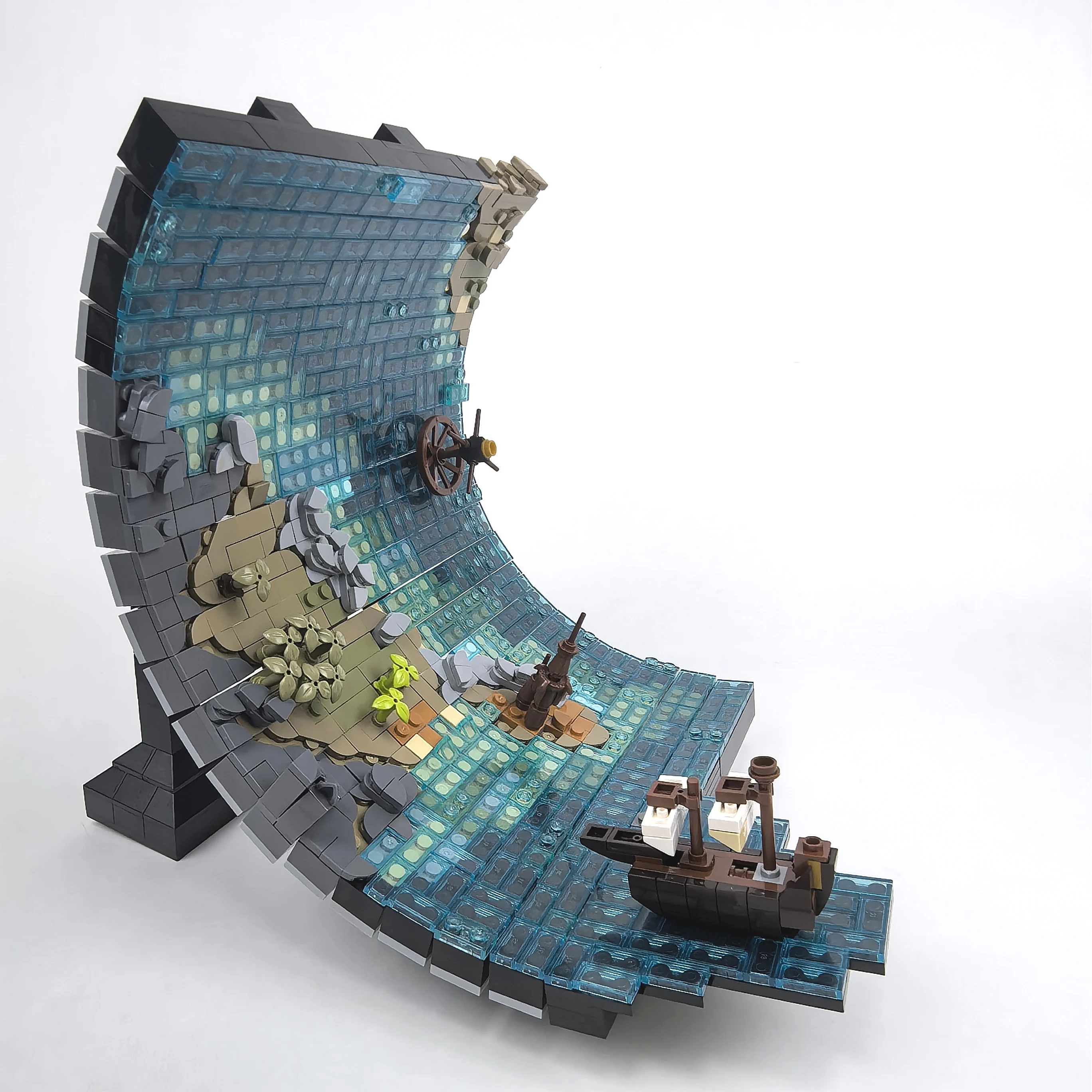 1234 قطعة جزيرة بنة المتداول كتلة عدة القرون الوسطى المتداول سطح البحر وحدات بنة التجمع أطقم منمذجة هدية عيد الميلاد