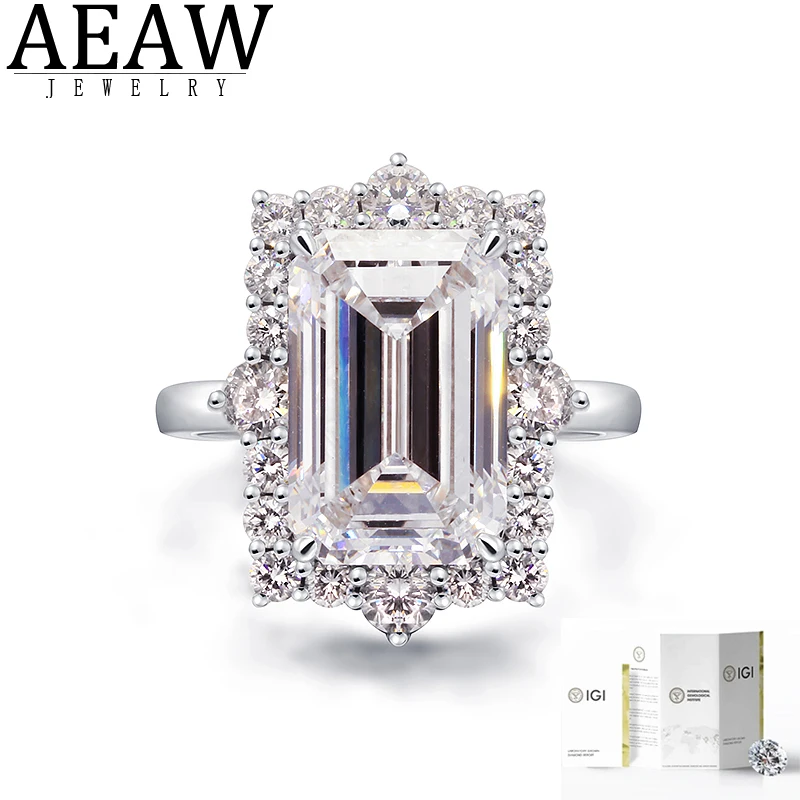 

IGI lab Grown Diamond Желтое золото 14 карат Изумрудная огранка F Цвет Обручальное кольцо 7 карат 0,96 карата CVD Бриллиантовое кольцо Набор обручальных колец