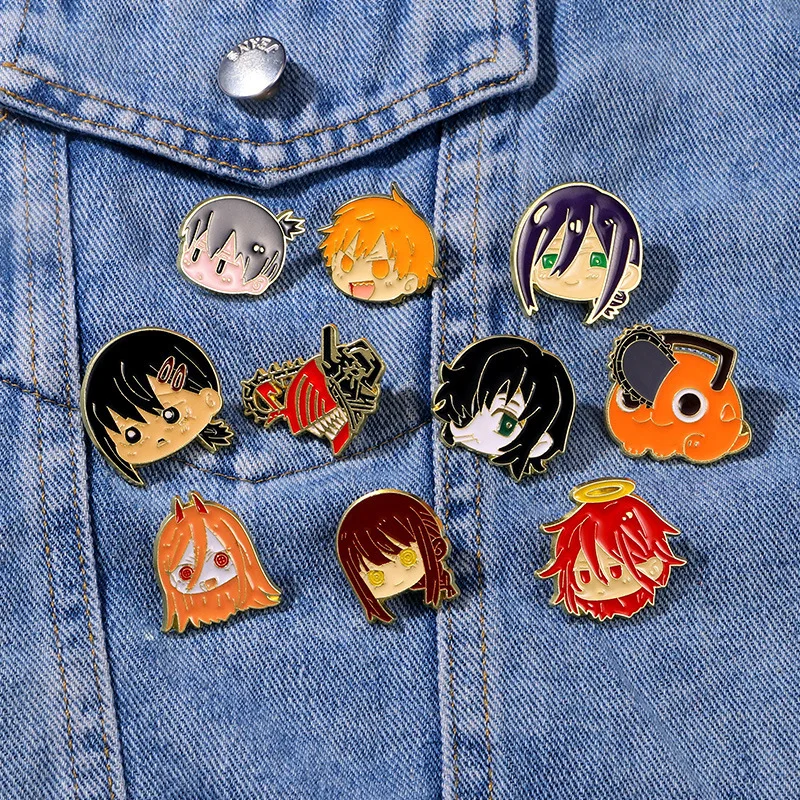 Broche en émail pour homme, tronçonneuse, chapeau, chemise, épingle à revers, accessoire de Costume de Cosplay, broche à la mode, cadeau pour amis et Fans