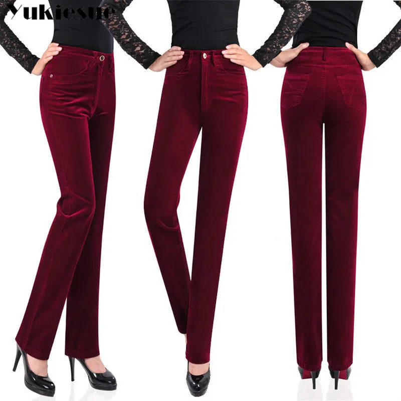 Autumn Women Corduroy Pants Pantalon Mujer high Waist straight Pants clothes 3XL Casual Sweatpants Trousers Loose Pants female