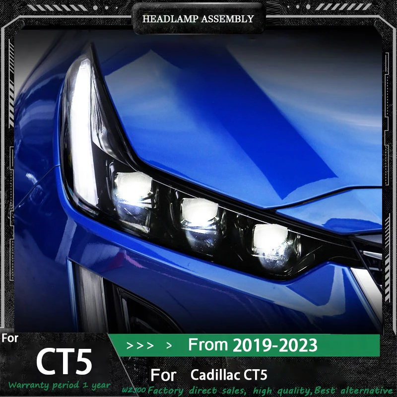 

Car Styling FOR Cadillac CT5 2019-2023 Headlight Full LED DRL Upgrade Dynamic Head Lamp Upgrade Lens Xenon Auto Tool Accessories