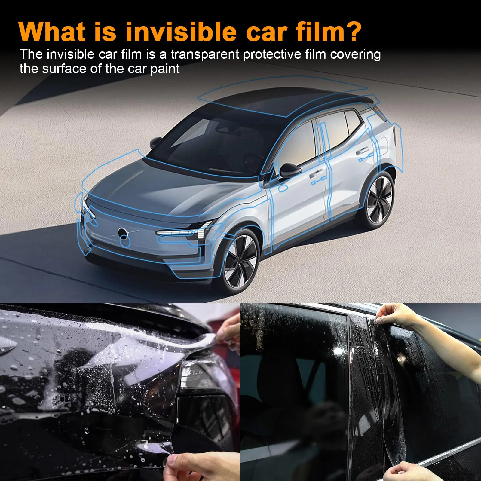 

9Mil TPU Scratch-resistant Car Paint Protection Film For Volvo EX30 2023 2024 2025 Car Body Transparent Bra Per-cut PPF Kit