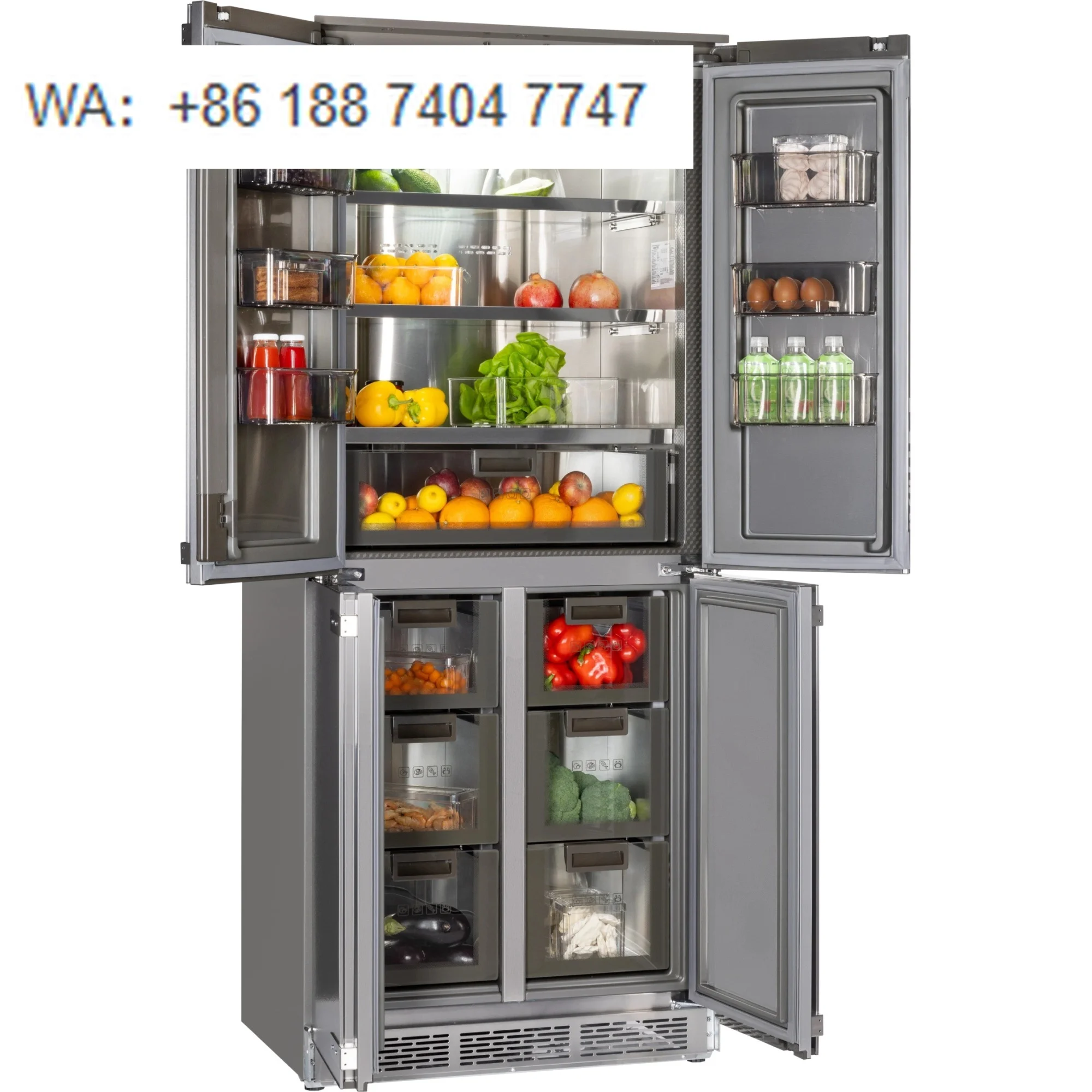 Efficiency Bottom-mounted Built-in Cabinet Refrigerator Frost-Free Stainless Steel Bottom Heat Dissipation French Four-Door Zero