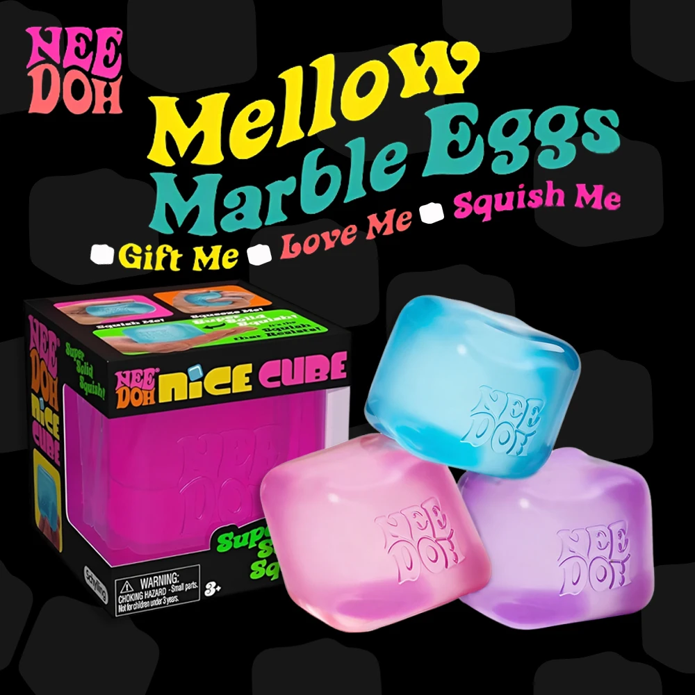 Nee doh Nice Cube: Cubo Sensorial Anti-stress para Alívio da Ansiedade, Ferramenta Sensorial para Foco, TDAH e Calma, Gadget de Mesa para Escritório