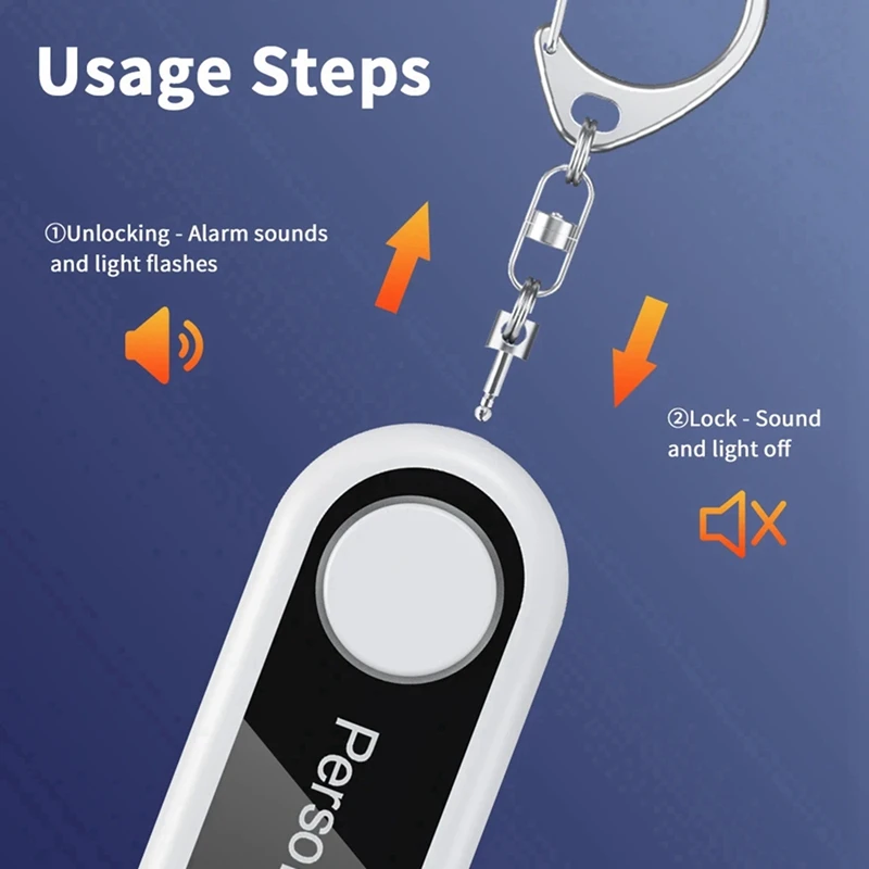 Smart-3X alarma Personal alarma de autodefensa 125DB sirena de defensa Personal para niños mujeres llavero de alarma portátil de seguridad