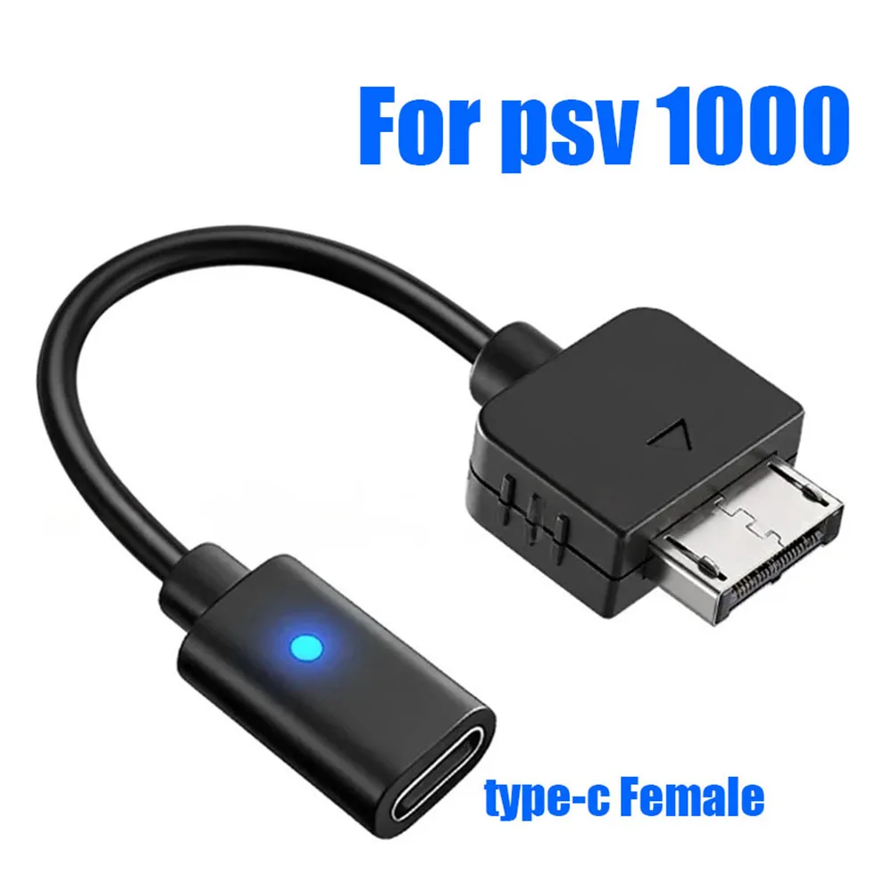 Adaptador de Carga para Control de Playstation Vita 1000, Cable Convertidor LED Tipo C para Consola PS Vita 1000, Cable de Alimentación TIPO-C