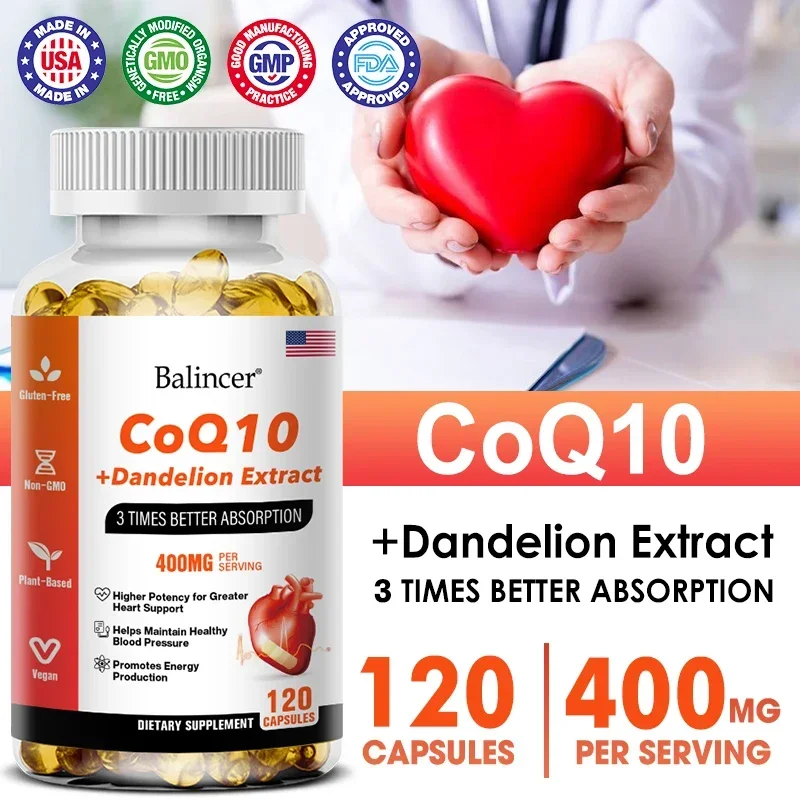 

Coenzyme Q10 Supplement for Heart Health, Energy, Antioxidants, Brain and Memory Health - Cardiovascular Support