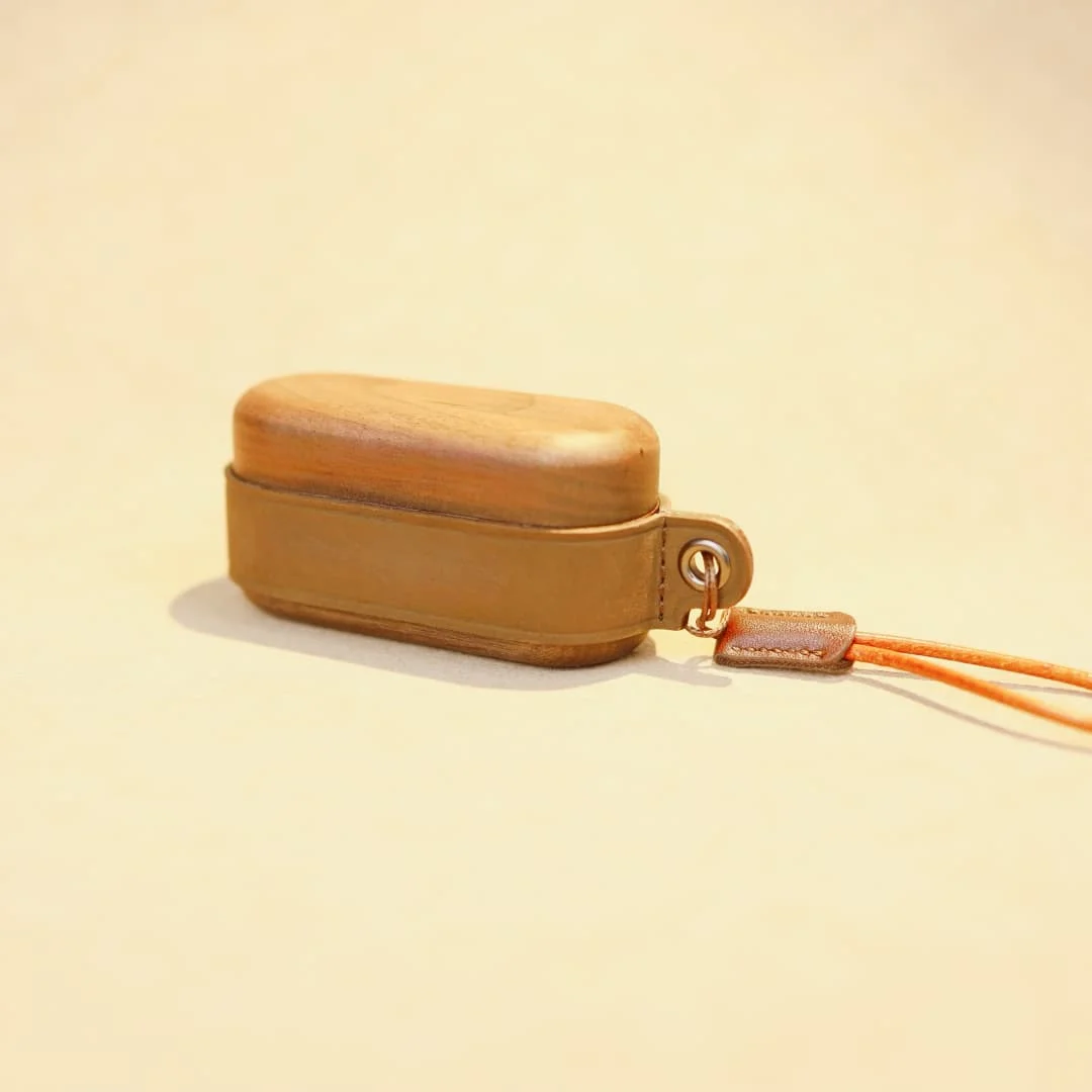 Funda de auriculares retro de madera original para Panasonic Technic EAH-AZ100, funda protectora hecha de madera de nogal