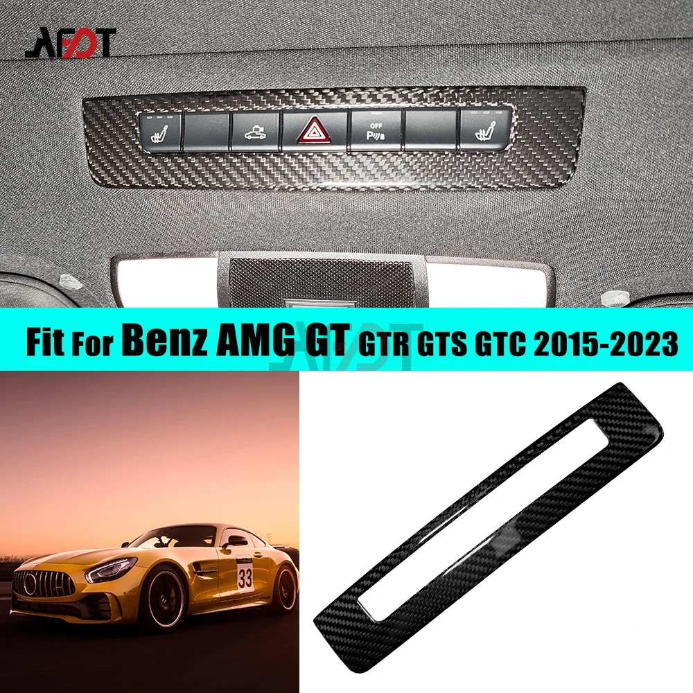 

Real Carbon Fiber Reading Light Switch Panel Cover Sticker Interior Accessories for Benz AMG GT GTR GTS C190 R190 2015-2023