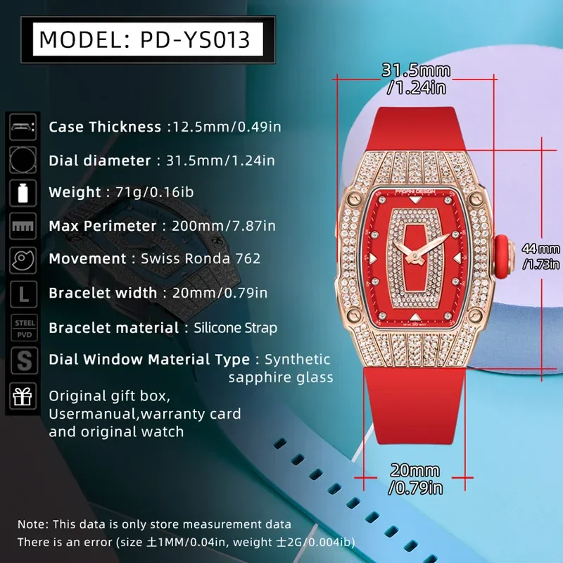 Neue PAGANI DESIGN Luxus Damenmode Quarzuhr Schweiz Ronda Movt Diamant Intarsien Damen Elegante Uhr Montreal Femme