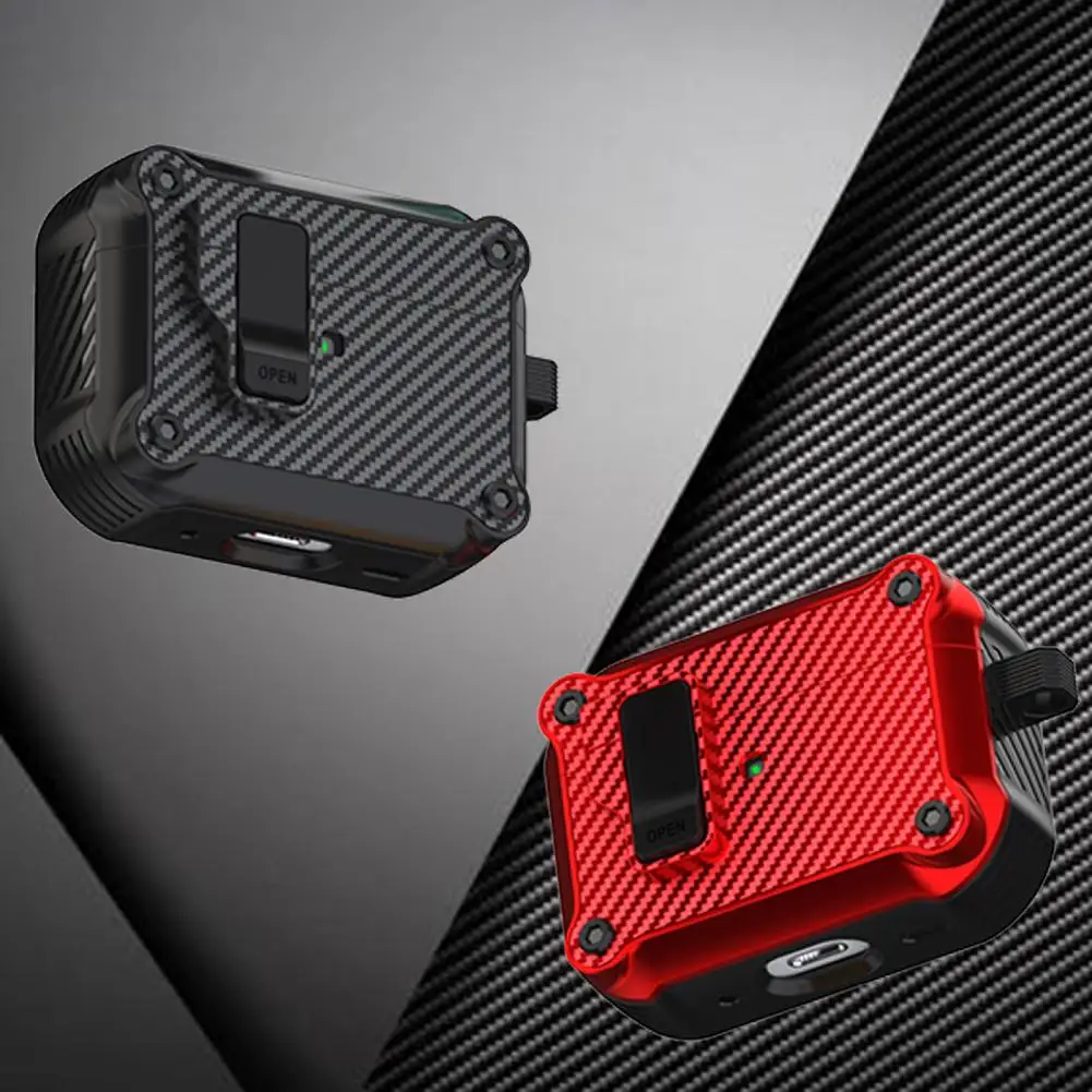 Headphone Storage Case with Switch Lock Headphone Case with Dual Material Wireless Charging Shock proof for Airpods