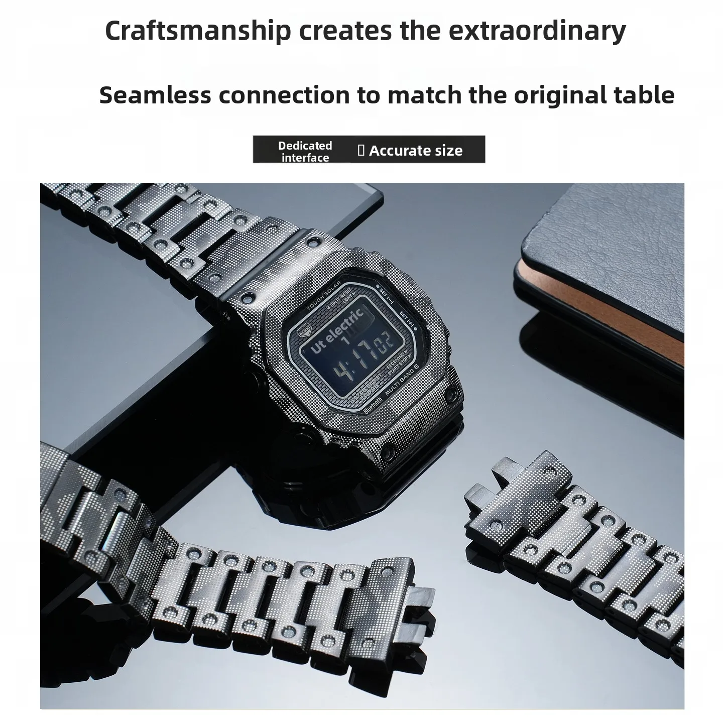 

Мод-комплект GMWB5000 для Casio GMW-B5000 G-Shock: корпус из титана и нержавеющей стали, варианты ремешков для часов, металлический безель, аксессуары для ремешков.