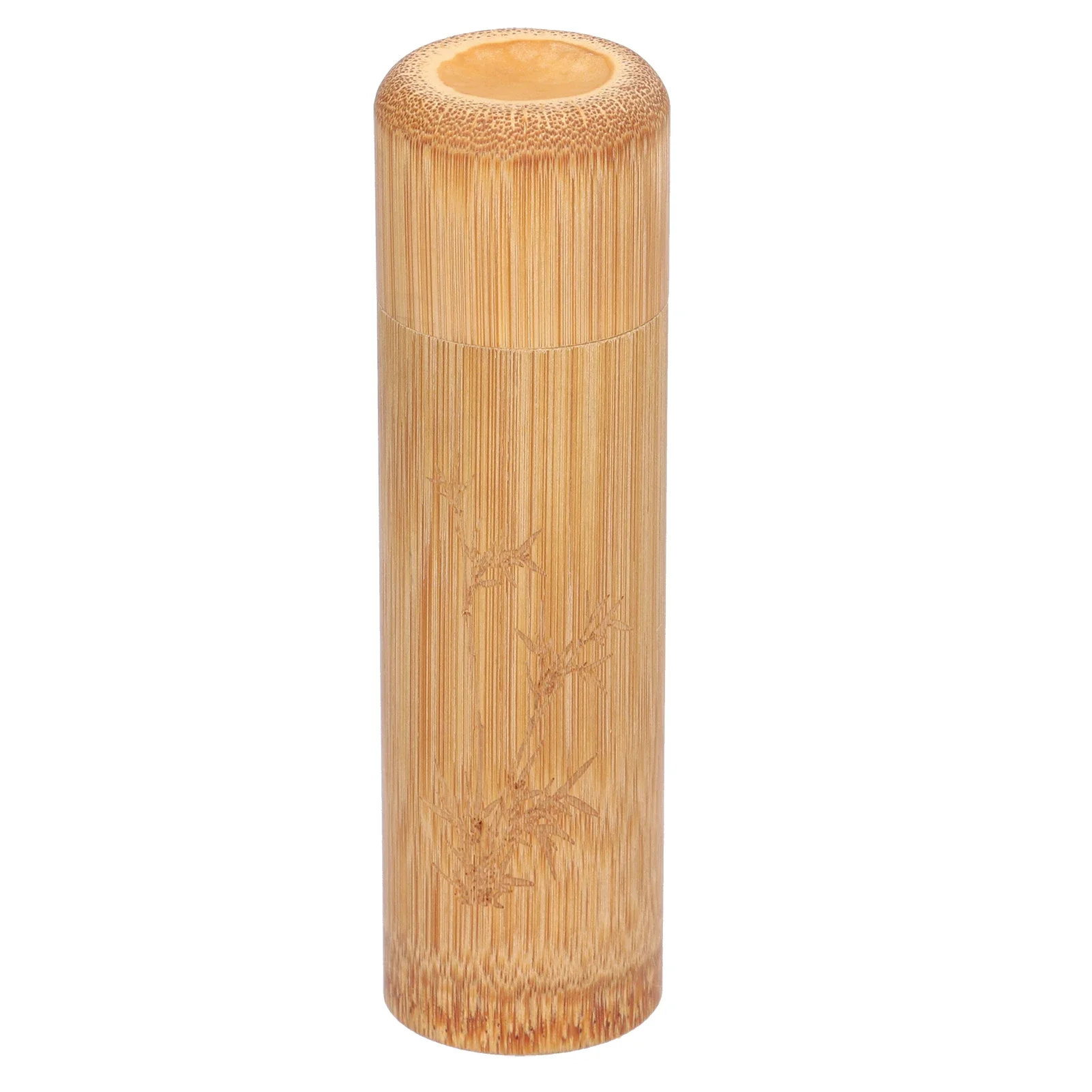 Tea Box Round Bamboo Tea Canister Portable Tea Storage Container Box Holder for Tea Coffee Beans Nuts Home Office Bamboo Tea Jar