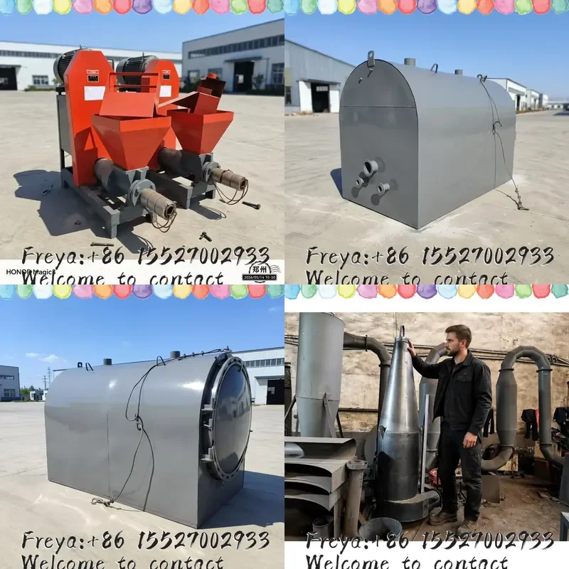 Multi Raw Material Adapt Char Line Wood Coconut Rice Husk Processing Tech All Waste Biomass Recyclable