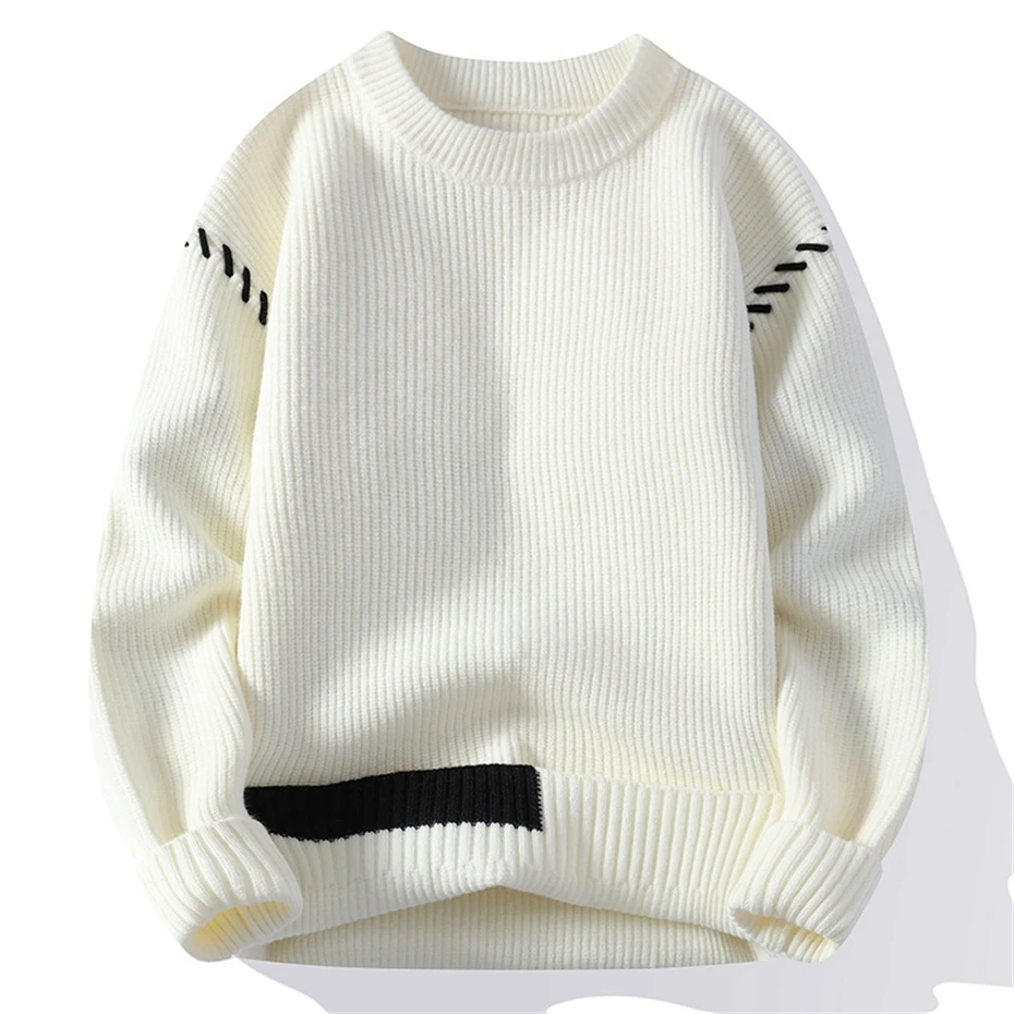 Knitted Sweater Men Autumn Winter O-neck Jumper Sweaters Casual Fashion Design Pullover Male
