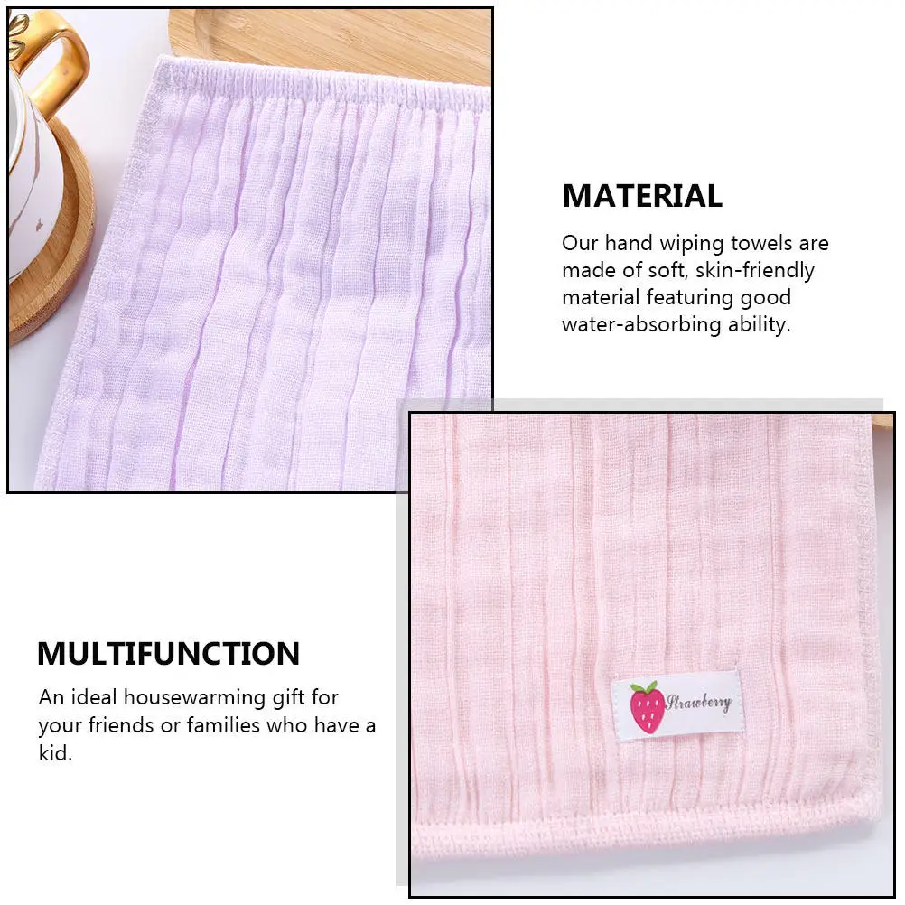 

4Pcs Pure Cotton Gauze Handkerchief Kids Soft Face Wiping Towels Random Color Breathable Absorbent Washcloths Saliva Towels