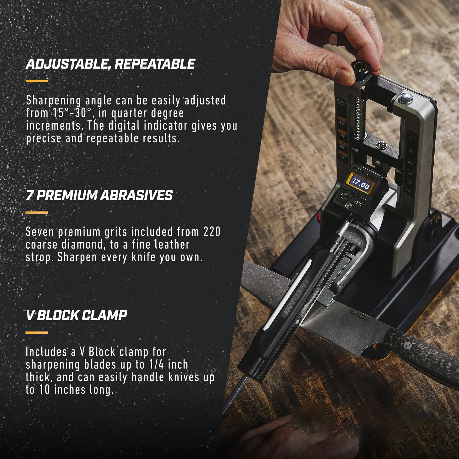 

New Work Sharp Professional Precision Adjust Knife Sharpener Tool, Complete Angle Adjustable Knife Sharpening System