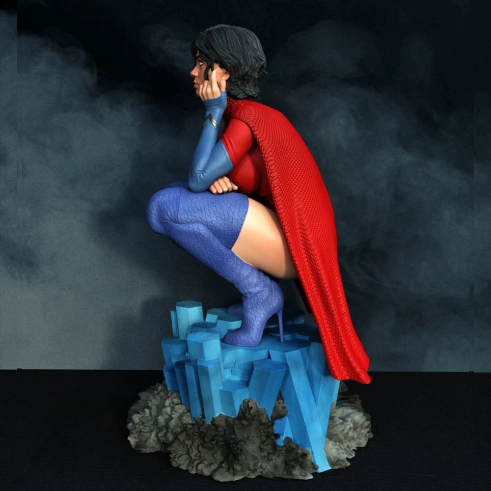 1:24 Beauty Power Girl NSFW 3d Model cetak Resin Model tokoh tanpa cat Kit miniatur Garage Gk Kit Diy belum dirakit