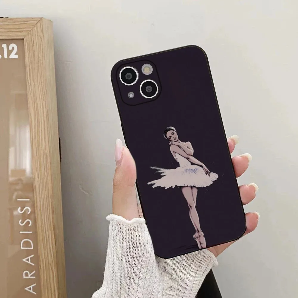 Ballerina Ballet Dancing Phone Case For iPhone 15,14,13,12,11 Plus,Pro,Max,XR,XS,X,7,8 Plus,SE,Mini Silicone Soft