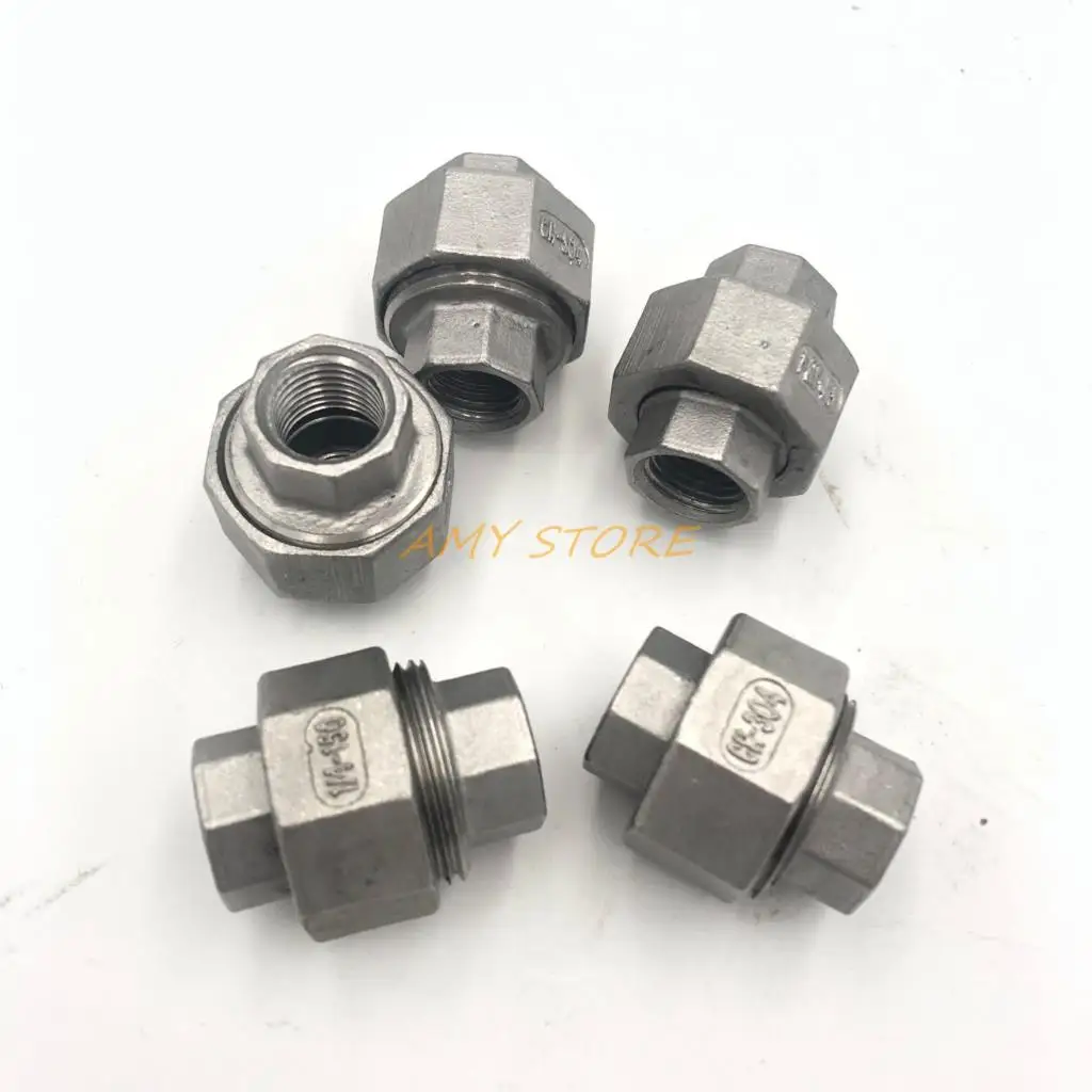 5 قطعة 1/4 "أنبوب سَوِيُّ الضَّغْطِ و الحَرارَة أنثى x NPT 304 الفولاذ المقاوم للصدأ وصلة أنابيب قابلة للطيعة مستقيم الاتحاد coulping F/F