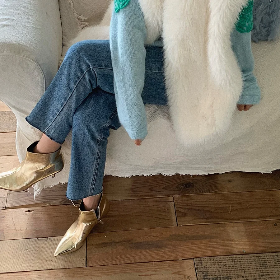 

Джинсы Bluetique Thiened: зимние, деним, с французским пэчворком, универсальные, для осенне-зимнего сезона, женские, больших размеров