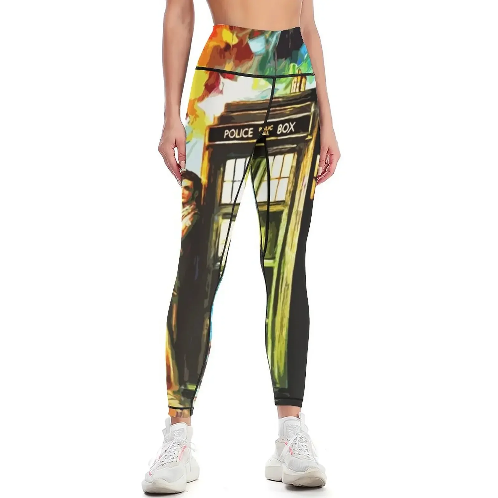 

Fun Watercolor Time Lord Art Painting Leggings for fitness sporty woman gym Leginsy push up Womens Leggings