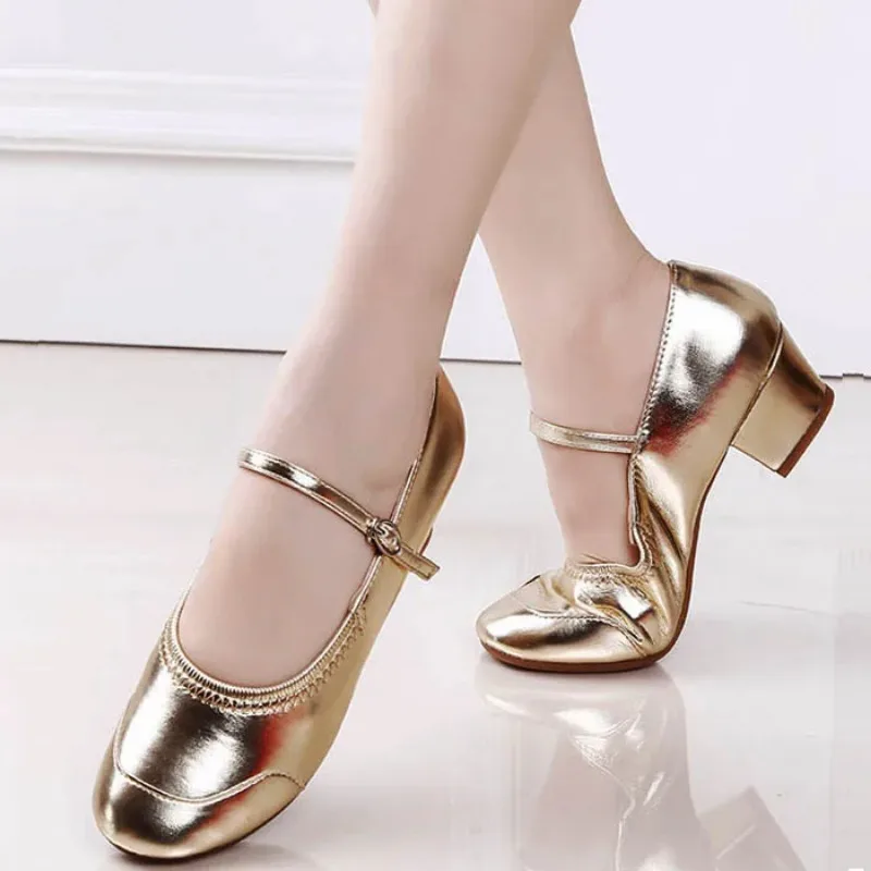 Dance Shoes Female Adult Silver Dance Shoes Soft Soled Square Dance Shoes with Four Seasons Dance Shoes Ballroom Dance