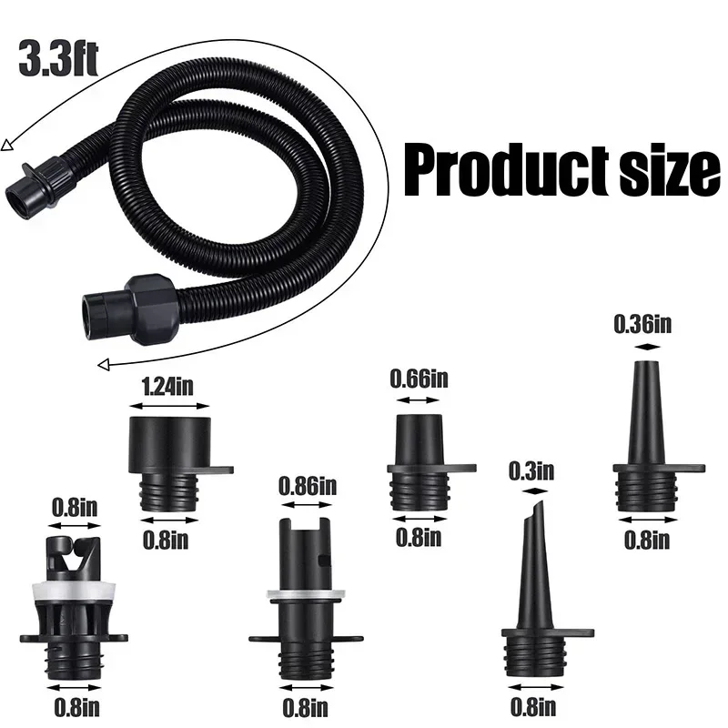 6pcs Inflatable Air Pumps Hose Nozzle Kit Electric Pump Inflatable Boat SUP Pump Adapter Valves Adapter Paddle Boat Accessories