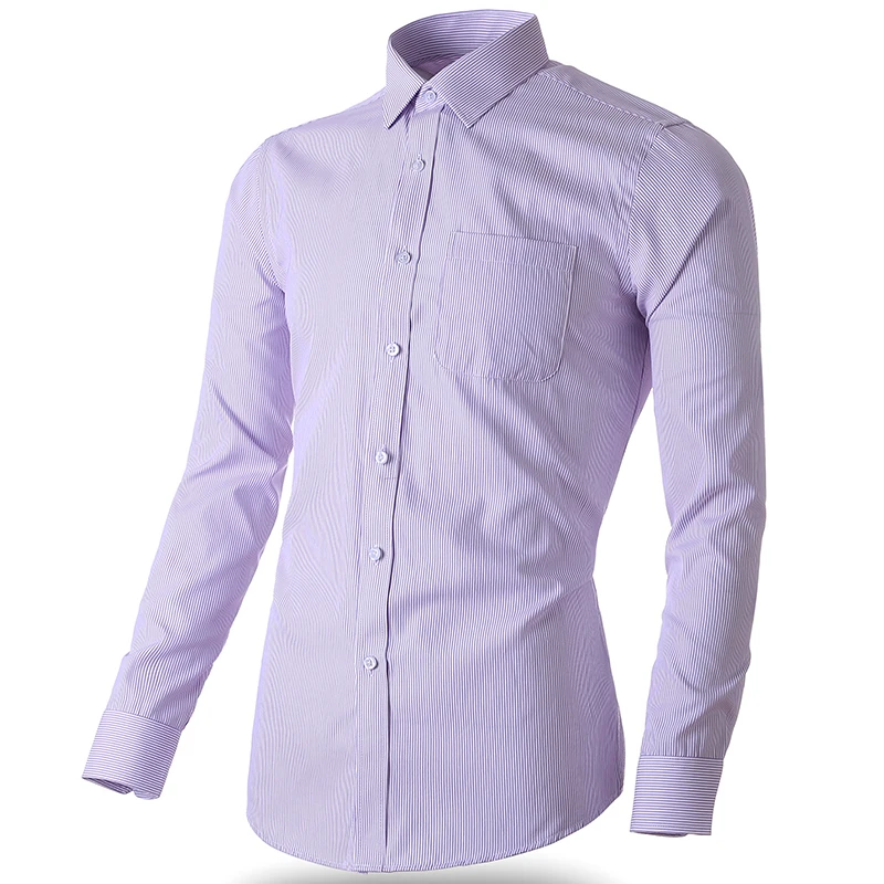 Camisa Formal de manga larga con bolsillos para hombre, camisa profesional clásica de oficina de negocios, talla grande S ~ 8XL