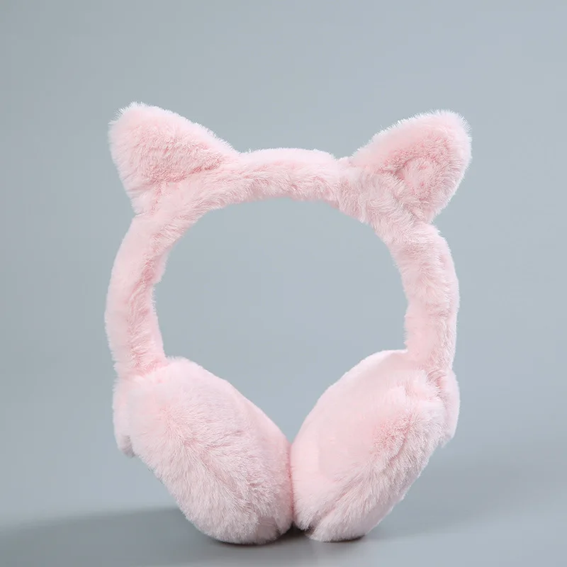 Soft Plush Cat Earmuffs para crianças, Orelha de lantejoulas brilhantes, Earmuffs quentes, Earflaps para crianças, aquecedor de ouvido ao ar livre,