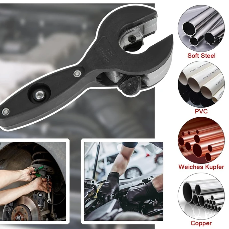Abkj-ratcheting Tubing Cutter, 2 In 1 Close Quarter tabung Compact Cutter, Ratcheting PVC Cutter, Tubing Cutter 1/4In sampai 7/8In