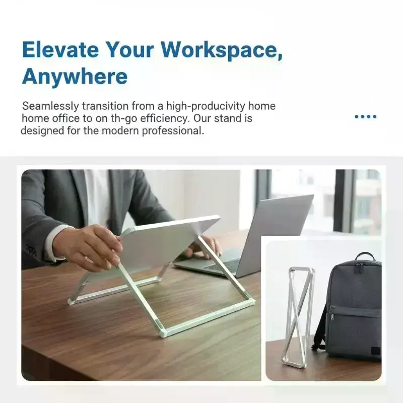 Portable Foldable Laptop Heatsink Bracket - Adjustable Aluminum Notebook Stand & Ergonomic Desktop Riser Holder
