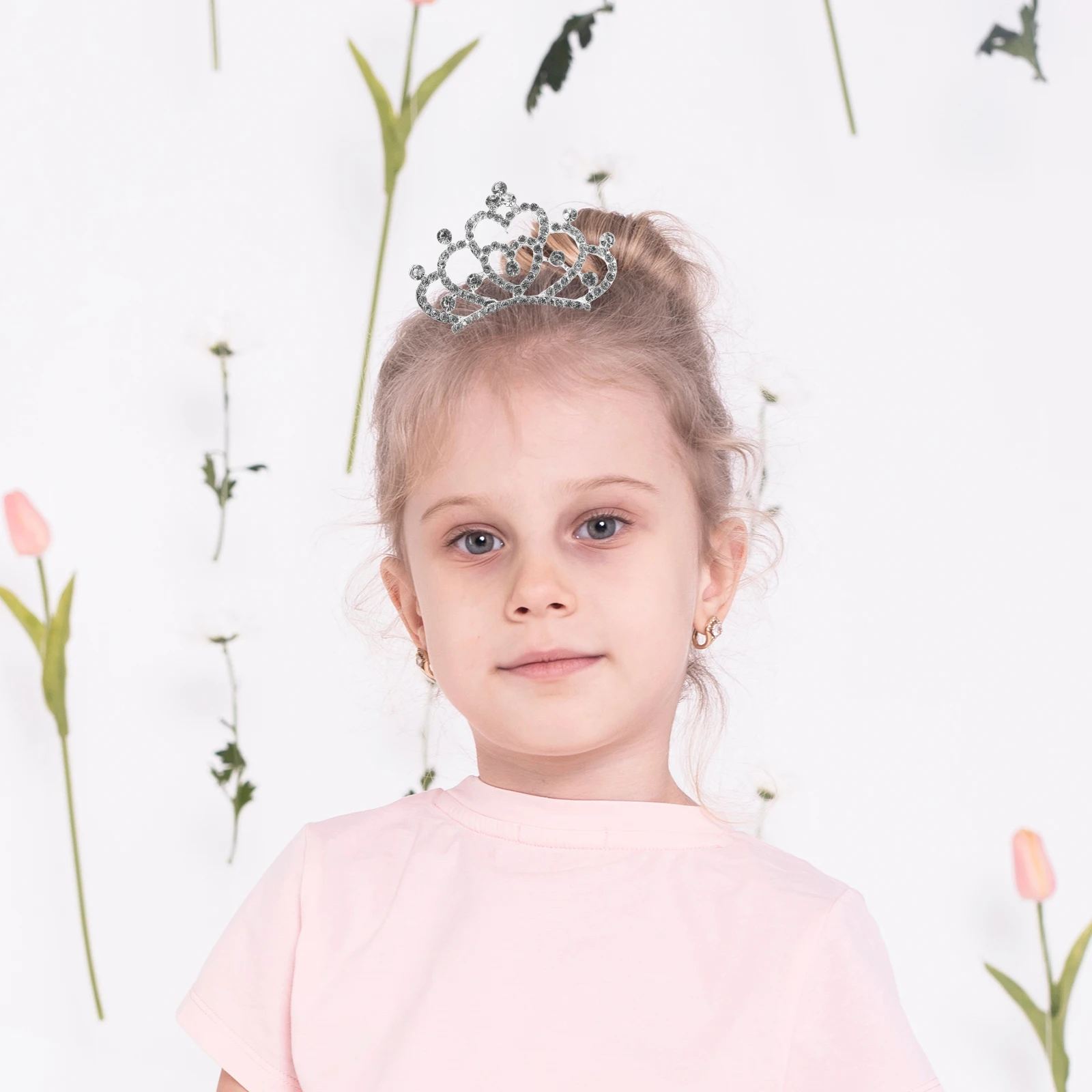

1Pcs Gorgeous Girls Crown Comb Crystal Tiara Headdress Lightweight Decoration For Kids Celebrations