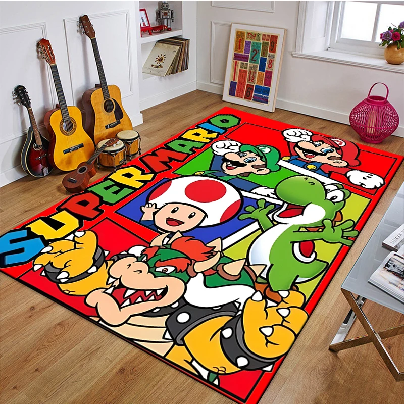 

3D Cartoon Super Mario Bros Game HD Rug Area Carpet for Living Room Kids Bedroom Sofa Kitchen Decorate Child Non-slip Floor Mats