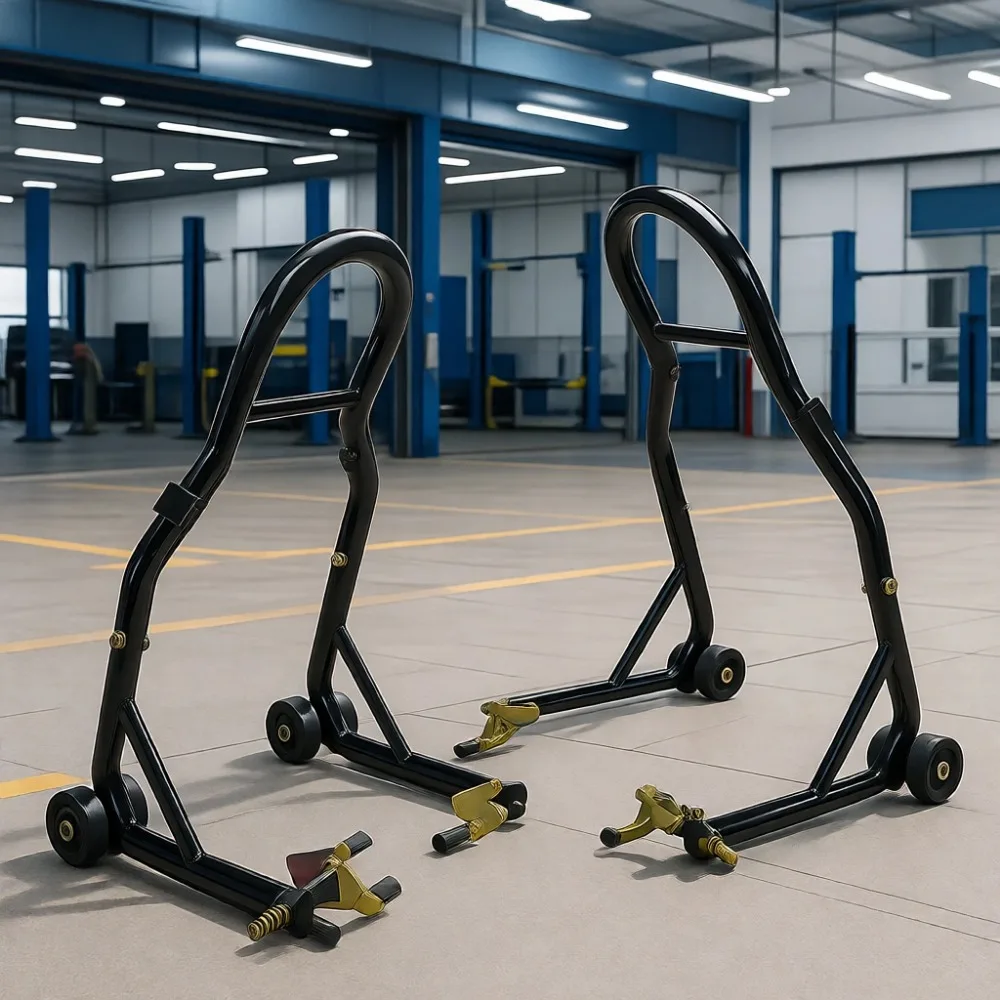 

Universal Sport Bike Spool Style Front Rear Lift Stand Compatible with Most Japanese and European Models