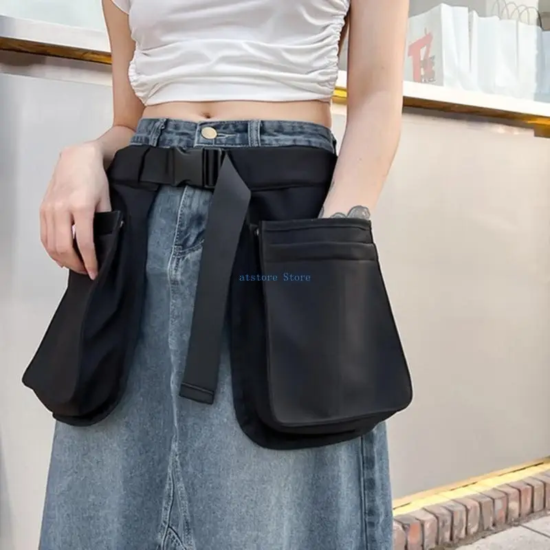 

H37D Garden Work Waist Belt Apron Bag with Tool Slot Multiple Pocket for Women Men