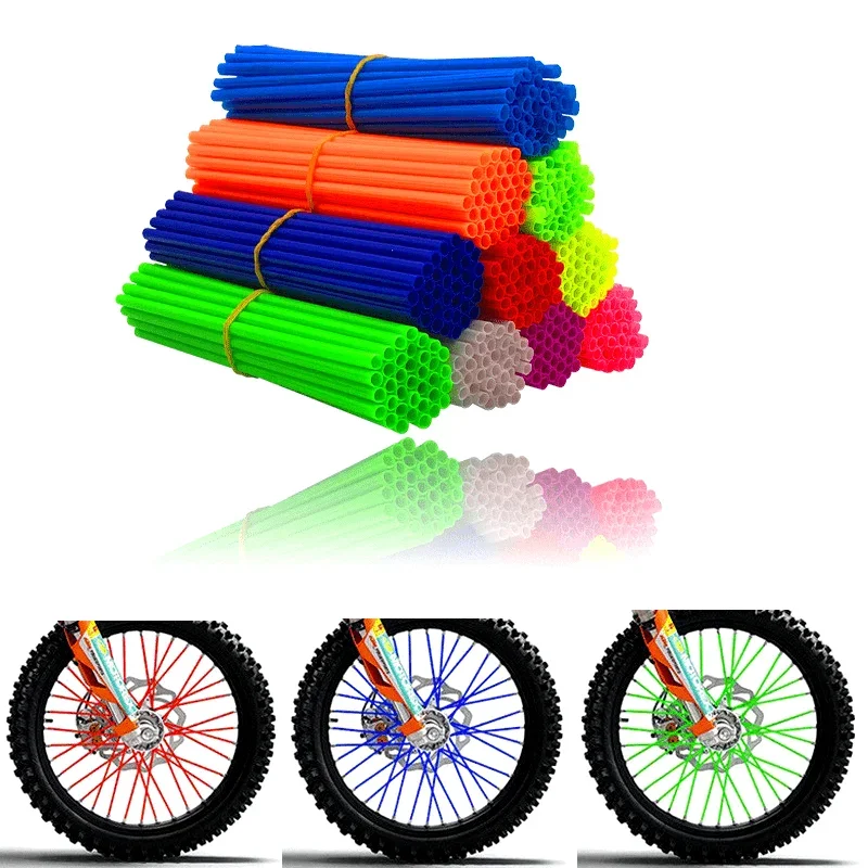 36PCS 6,85 zoll Universal Dirt Bike Speichen Abdeckungen Motorrad Felge Speichen Wrap Kit Skins Schutz Abdeckung Für motocross Fahrrad