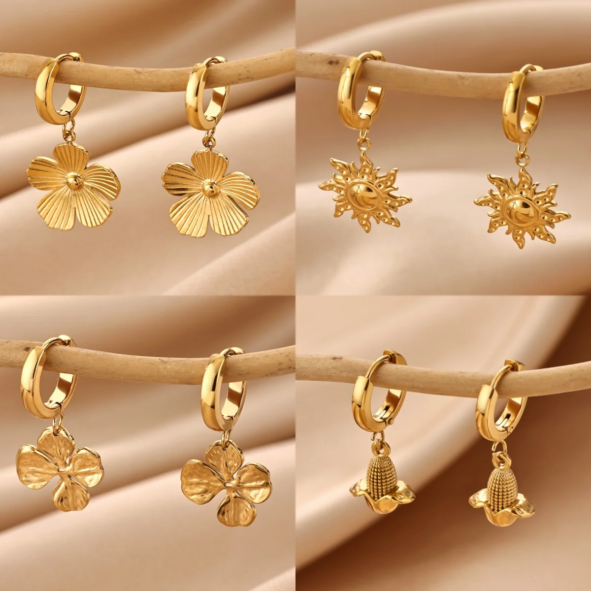 Sweet Star Damen-Ohrringe aus 304 Edelstahl mit Wassertropfen-Zirkonia und Muschelanhänger, Schmuck-Ohrringe, kostenloser Versand