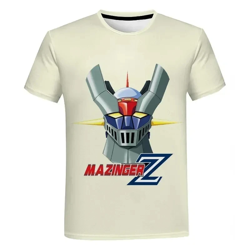 Anime Robot Mazingers Z Graphic T Shirt for Men 3D Print Short Sleeve Oversized T-shirts Fashion Harajuku Streetwear Kid y2k Top