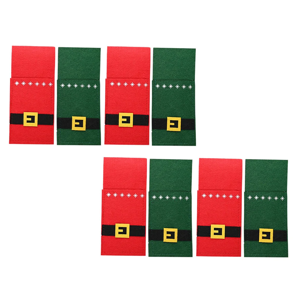 

8 Pcs Christmas Decorations Xmas Party Cutlery Bags Decorative Cover Non-woven Fabric Protector Covers