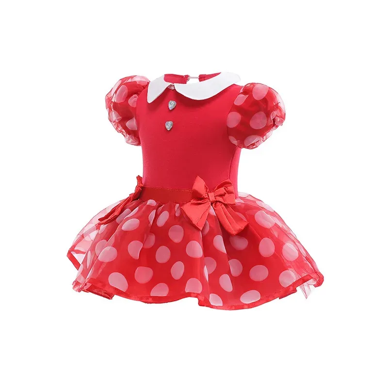 طفل رضيع ريد دوت ميني ماوس زي طفل فستان وردي زي الهالوين