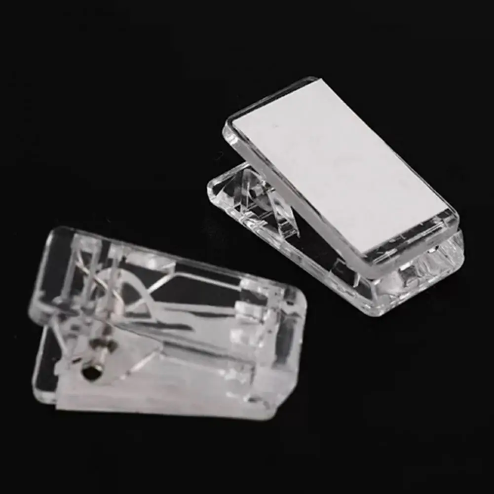 Versatile Clips Compact Versatile Self-adhesive Wall Clips 50pcs Transparent Mini Document Paper Clips for Easy Organization