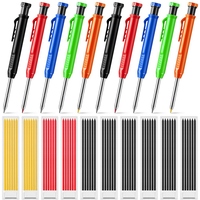 10 Pcs Solid Carpenter Pencils With 60 Pcs Refills Mechanical Pencil Marker Construction Pencils