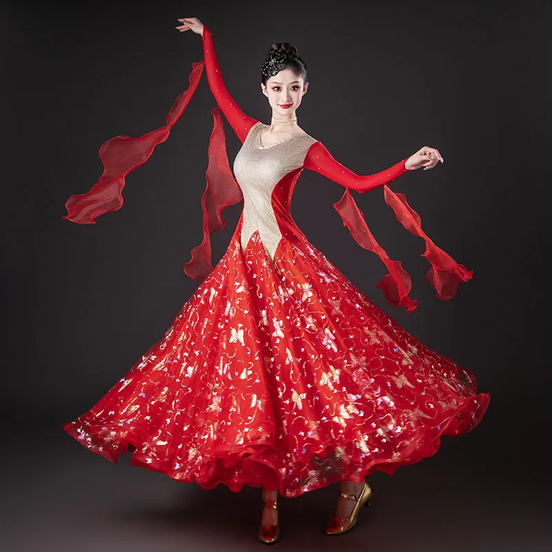 

2026 New Woman Waltz Dress National Standard Dance Dress Women's Performance Dress Competition Clothes Social Dance Dress