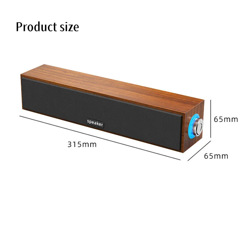 Home Theater Wired Bluetooth Speaker Computer Subwoofer Echo Wall Soundbar Desktop Wooden Soundbox HiFi Stereo Music Center