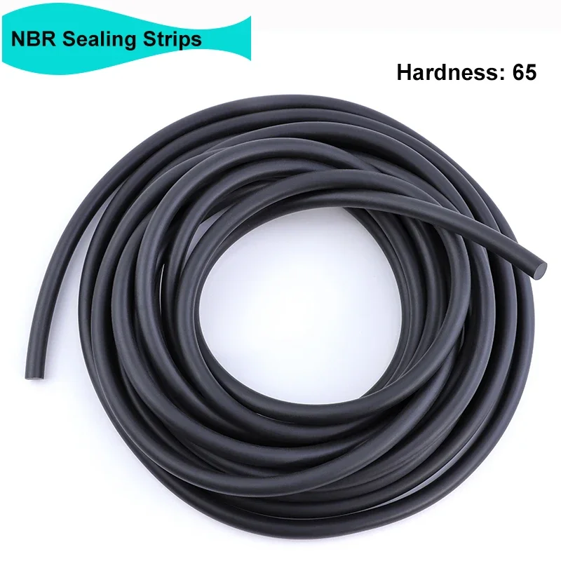 

2/5/10m Black NBR Solid Sealing Strip Dia 1 2 2.5 3 4 5 6 7 8 9 10mm Oil Resistance Round Nitrile Rubber Strip Hard 65 Door Seal