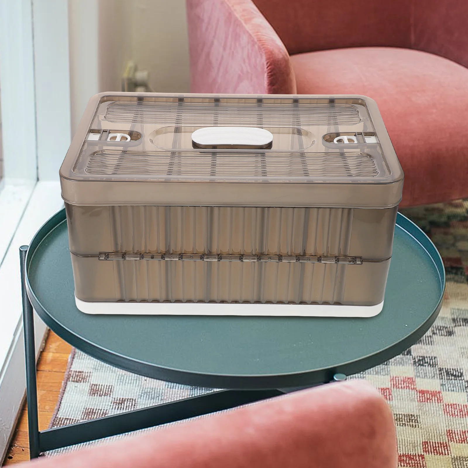 

7 Grids Wardrobe Clothes Organizer Foldable Storage Box For Closet Drawer Organizers Clothing Transparent Lid Stackable Plastic